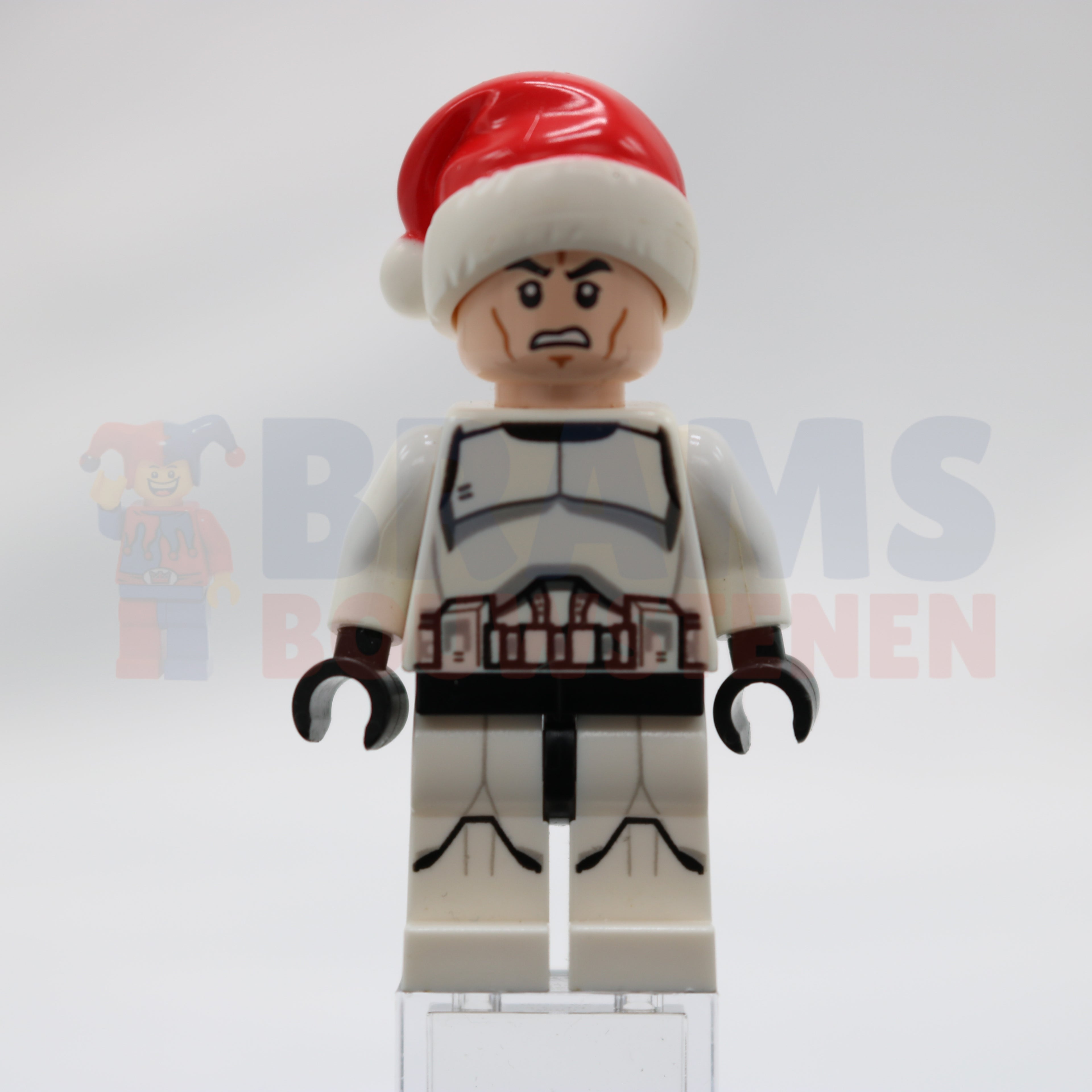 Minifig sw0596 - Clone Trooper - Printed Legs, Santa Hat, Scowl